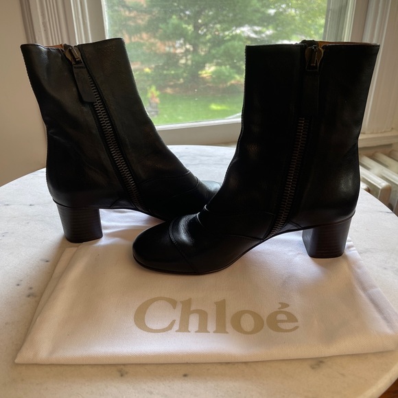 Chloe Black moto boots - Picture 4 of 8